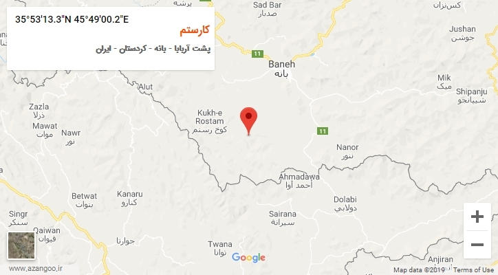 روستای کارستم بر روی نقشه