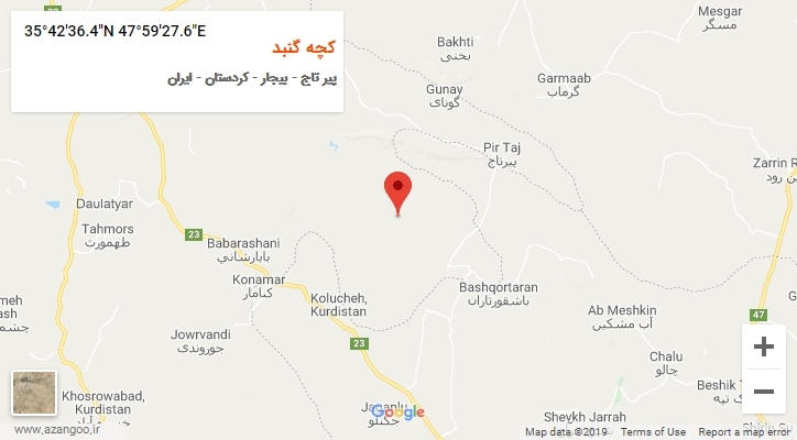 روستای کچه گنبد بر روی نقشه