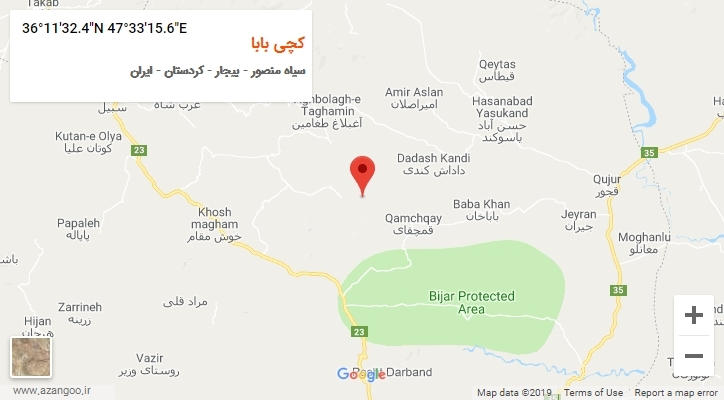 روستای کچی بابا بر روی نقشه