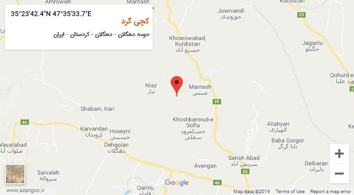روستای کچی گرد بر روی نقشه