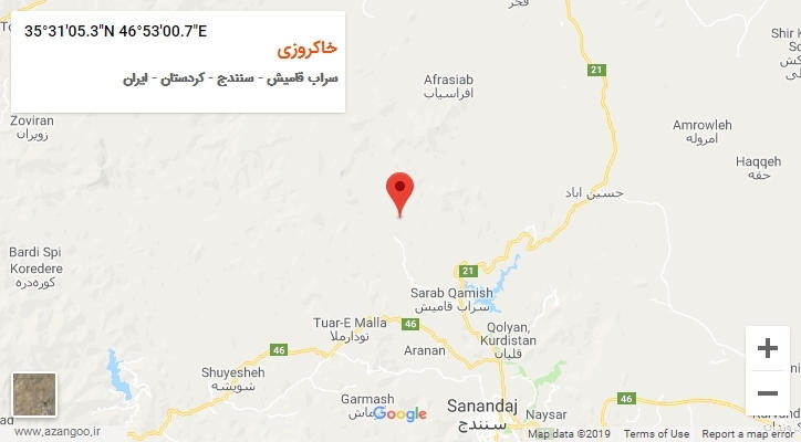 روستای خاکروزی بر روی نقشه