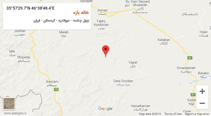 روستای خاله بازه بر روی نقشه