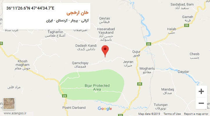 روستای خان ارخجی بر روی نقشه