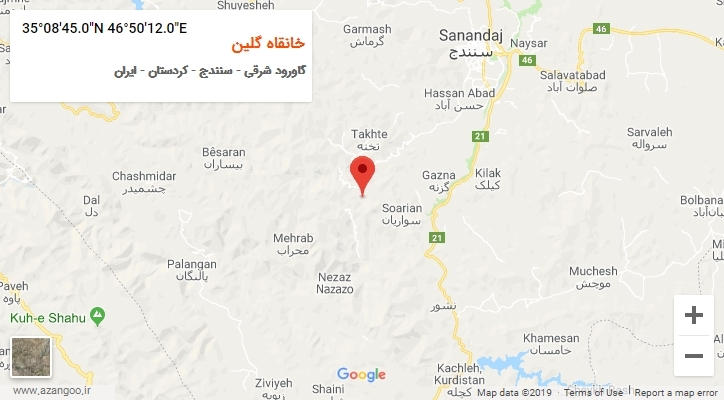 روستای خانقاه گلین بر روی نقشه