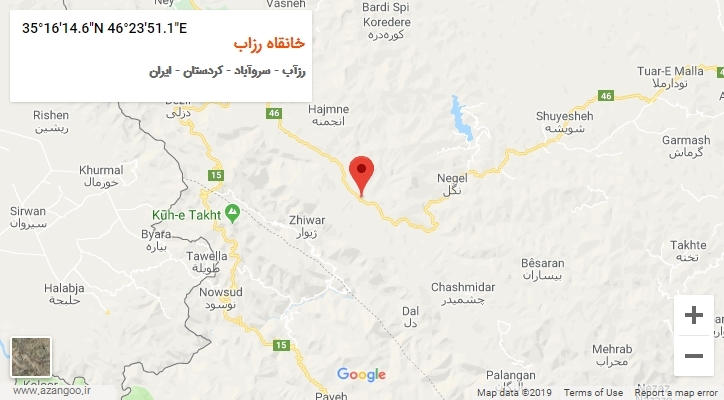 روستای خانقاه رزاب بر روی نقشه