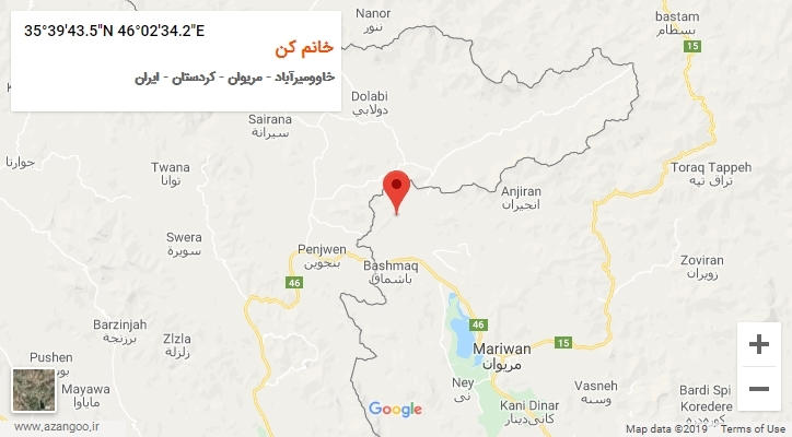 روستای خانم کن بر روی نقشه