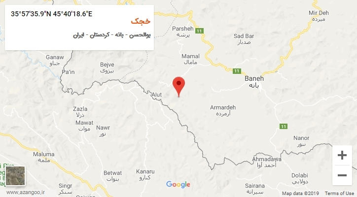 روستای خجک بر روی نقشه