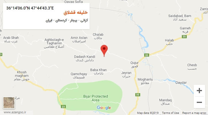 روستای خلیفه قشلاق بر روی نقشه