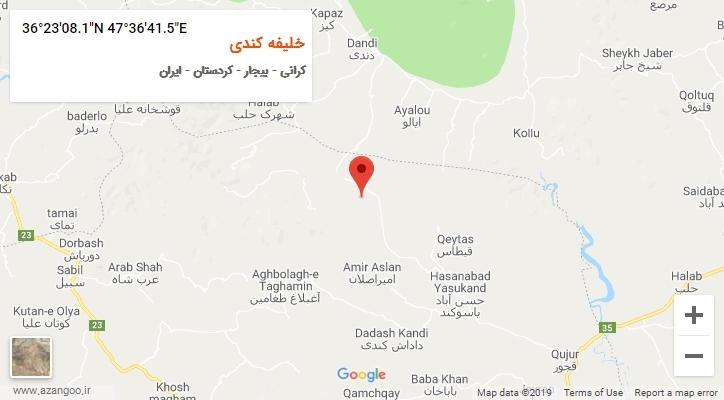 روستای خلیفه کندی بر روی نقشه