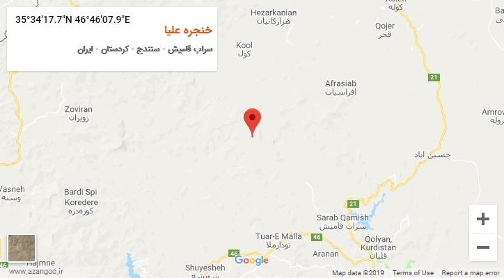 روستای خنجره علیا بر روی نقشه