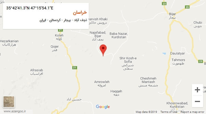 روستای خراسان بر روی نقشه