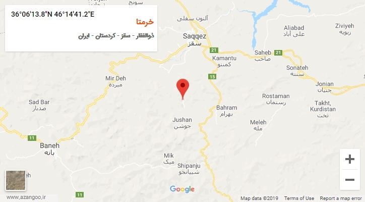 روستای خرمتا بر روی نقشه