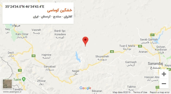 روستای خشگین کوماسی بر روی نقشه