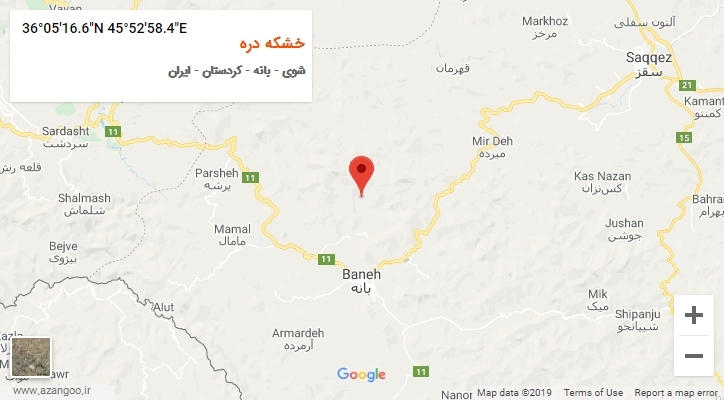 روستای خشکه دره بر روی نقشه