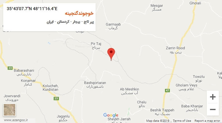 روستای خوجوندگنجینه بر روی نقشه