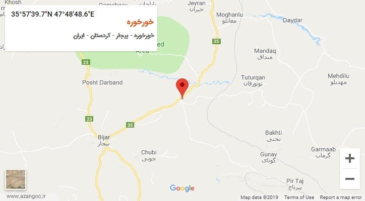 روستای خورخوره بر روی نقشه