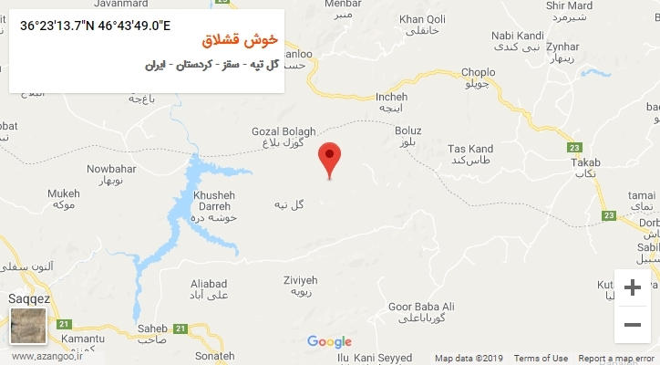 روستای خوش قشلاق بر روی نقشه