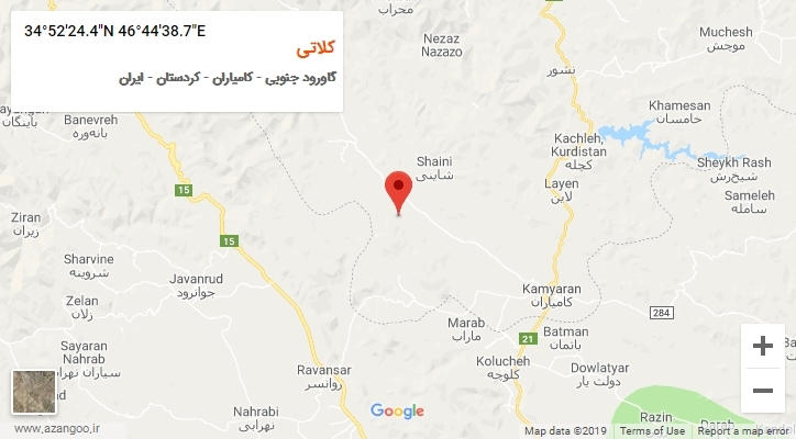 روستای کلاتی بر روی نقشه