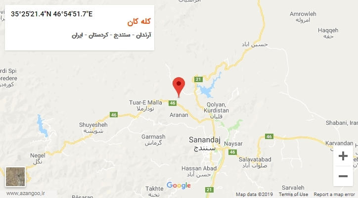 روستای کله کان بر روی نقشه