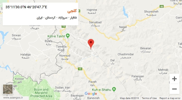 روستای کلجی بر روی نقشه