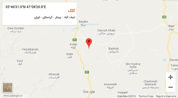روستای کلک بر روی نقشه