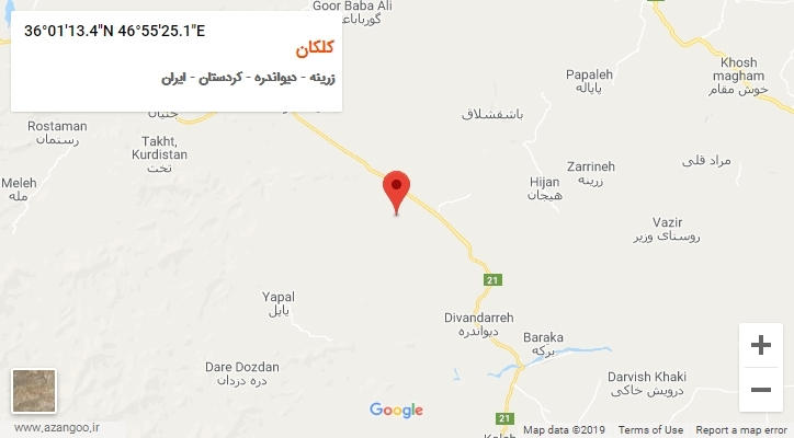 روستای کلکان بر روی نقشه