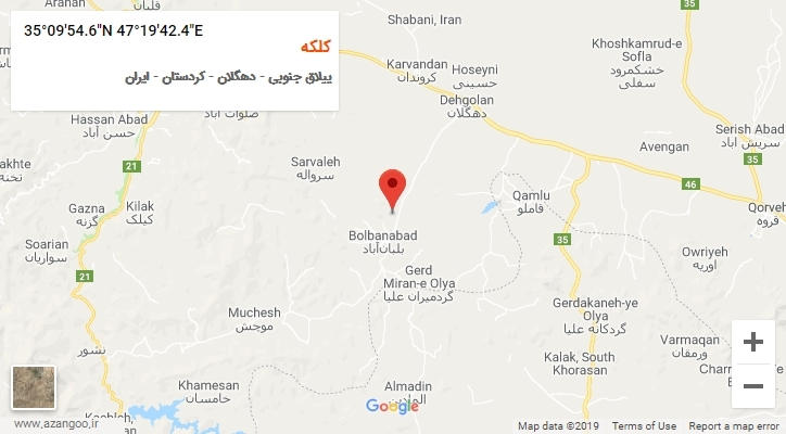روستای کلکه بر روی نقشه