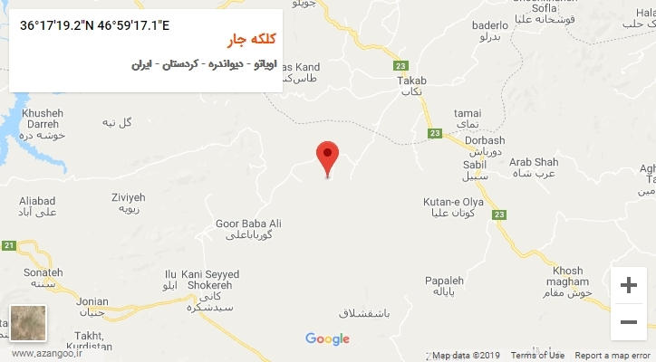 روستای کلکه جار بر روی نقشه