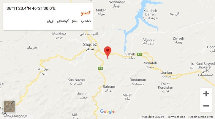 روستای کمنتو بر روی نقشه