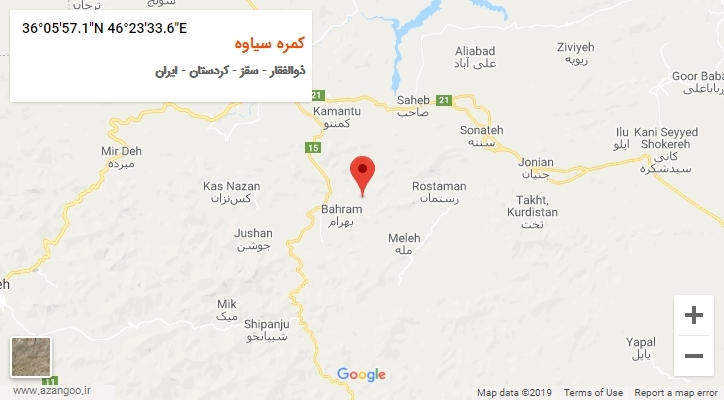 روستای کمره سیاوه بر روی نقشه