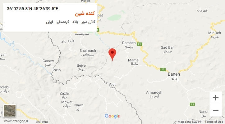 روستای کنده شین بر روی نقشه