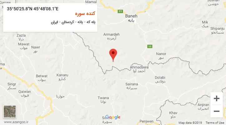 روستای کنده سوره بر روی نقشه