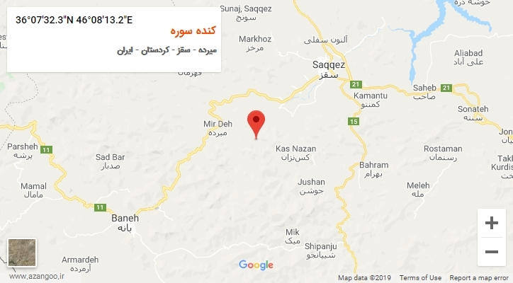 روستای کنده سوره بر روی نقشه