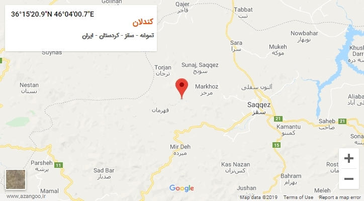 روستای کندلان بر روی نقشه