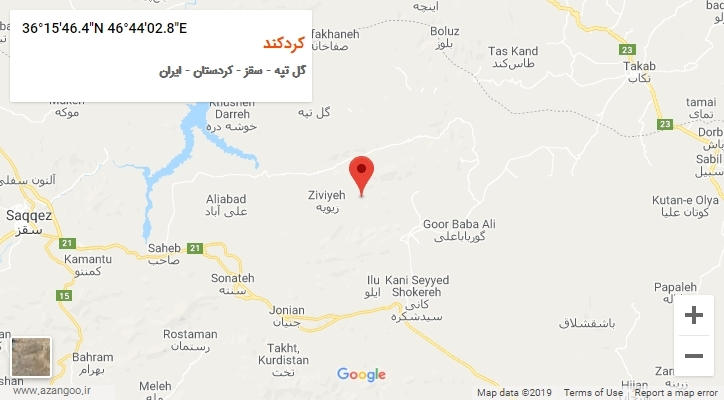 روستای کردکند بر روی نقشه