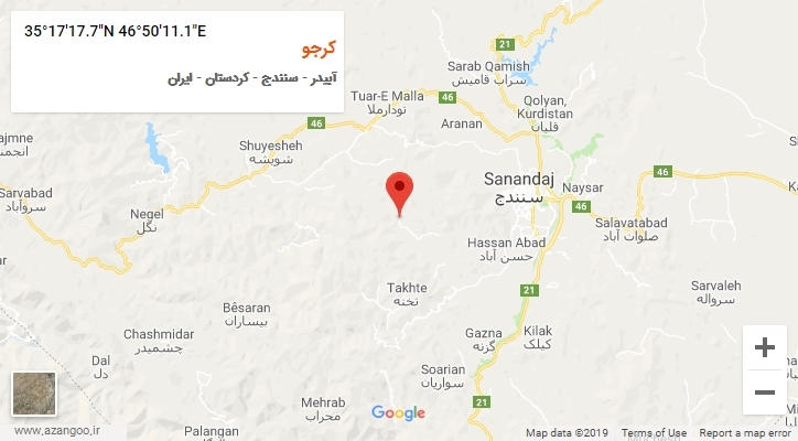 روستای کرجو بر روی نقشه