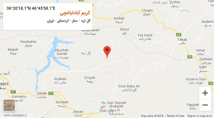 روستای کریم آبادایاغچی بر روی نقشه