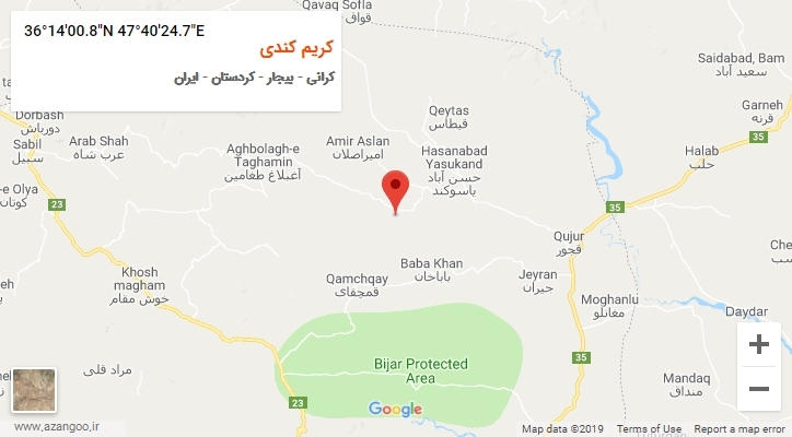 روستای کریم کندی بر روی نقشه