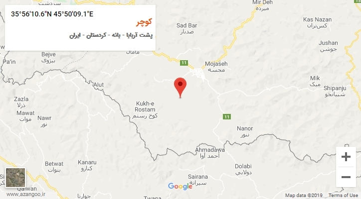 روستای کوچر بر روی نقشه