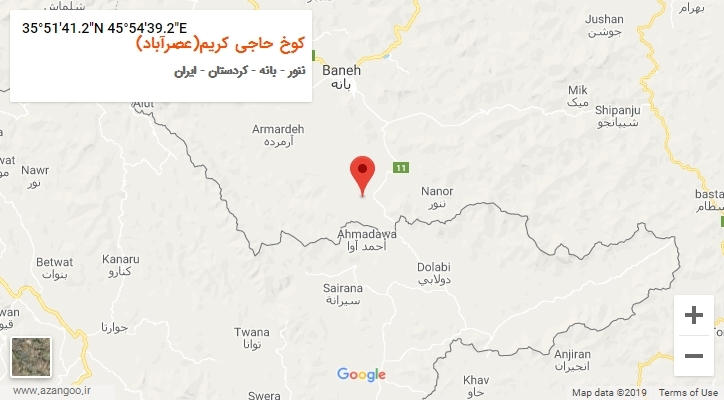 روستای کوخ حاجی کریم(عصرآباد) بر روی نقشه