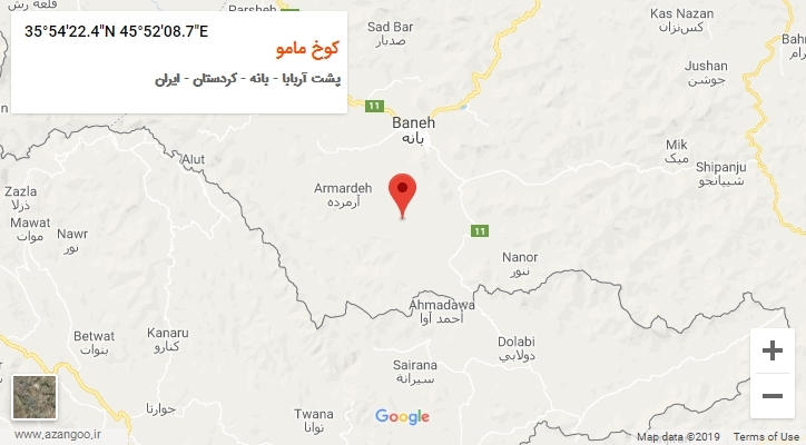 روستای کوخ مامو بر روی نقشه