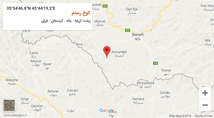 روستای کوخ رستم بر روی نقشه