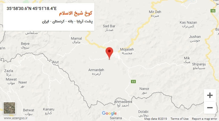 روستای کوخ شیخ الاسلام بر روی نقشه