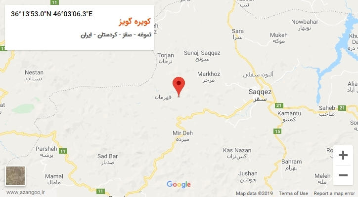 روستای کویره گویز بر روی نقشه