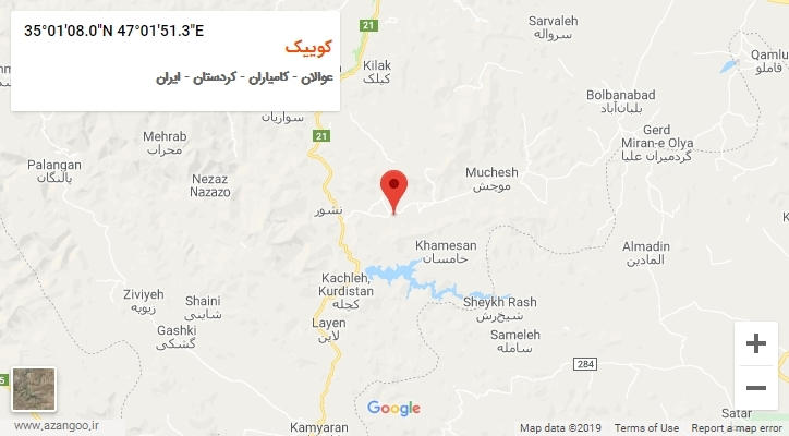 روستای کوییک بر روی نقشه