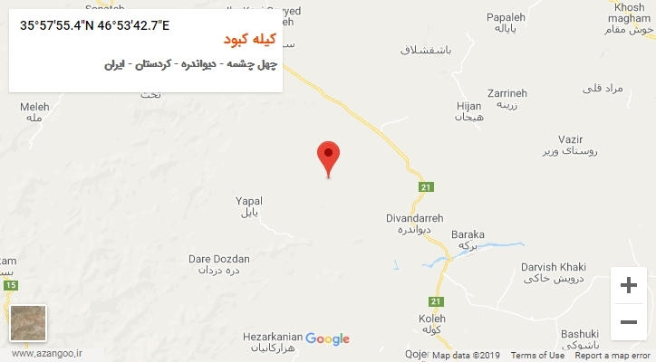 روستای کیله کبود بر روی نقشه