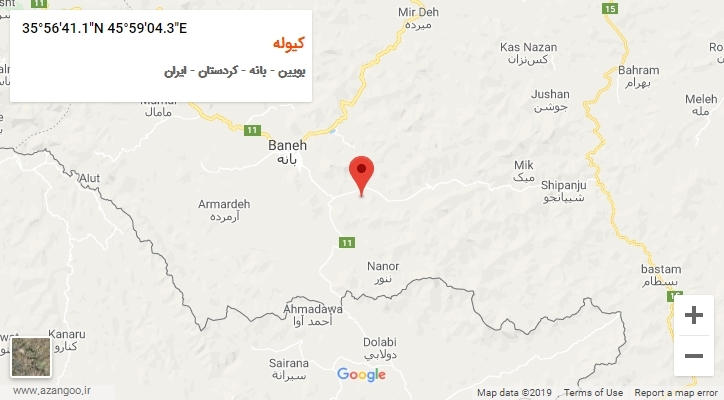 روستای کیوله بر روی نقشه