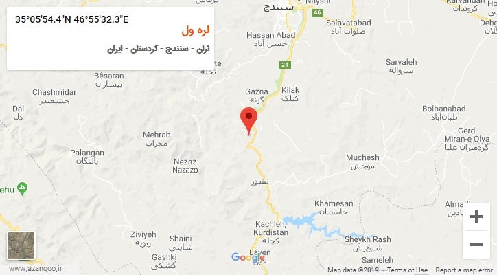 روستای لره ول بر روی نقشه