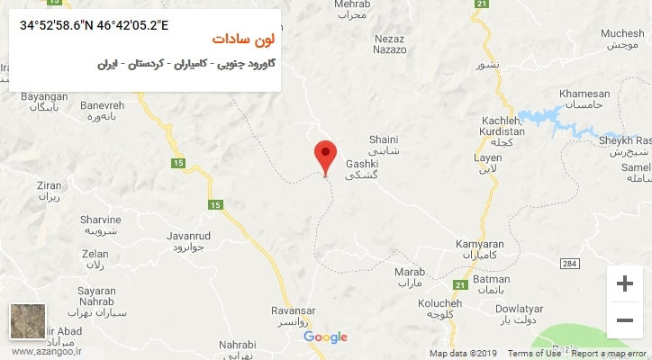 روستای لون سادات بر روی نقشه