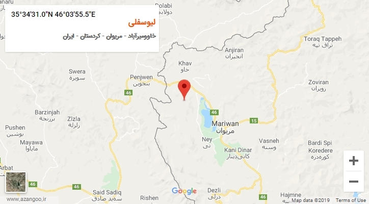 روستای لیوسفلی بر روی نقشه